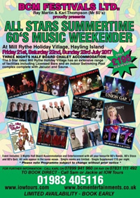 All Stars Summer time 60's Music weekender